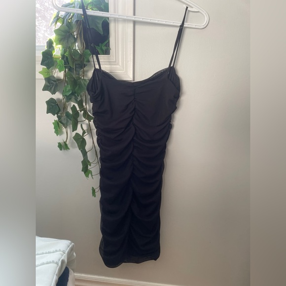 Garage Black Ruched Mini Dress - Picture 3 of 3